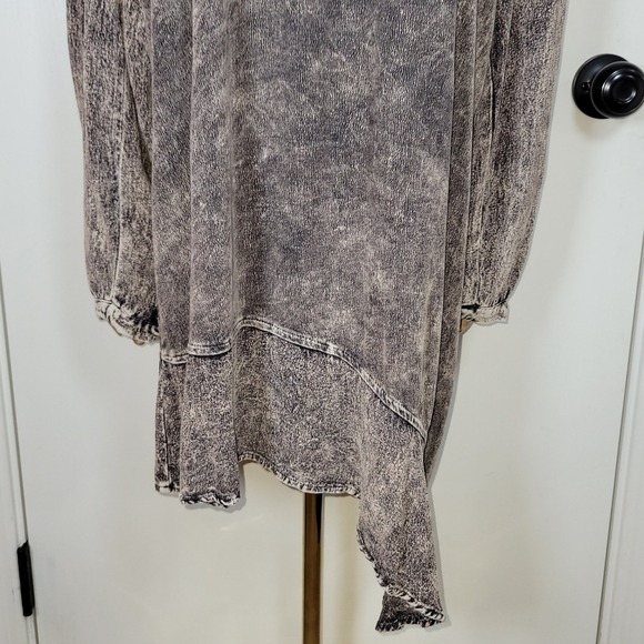 Soft Surroundings Boho Acid Wash Dress Size Large Rayon Asymmetrical Hem - Picture 2 of 10